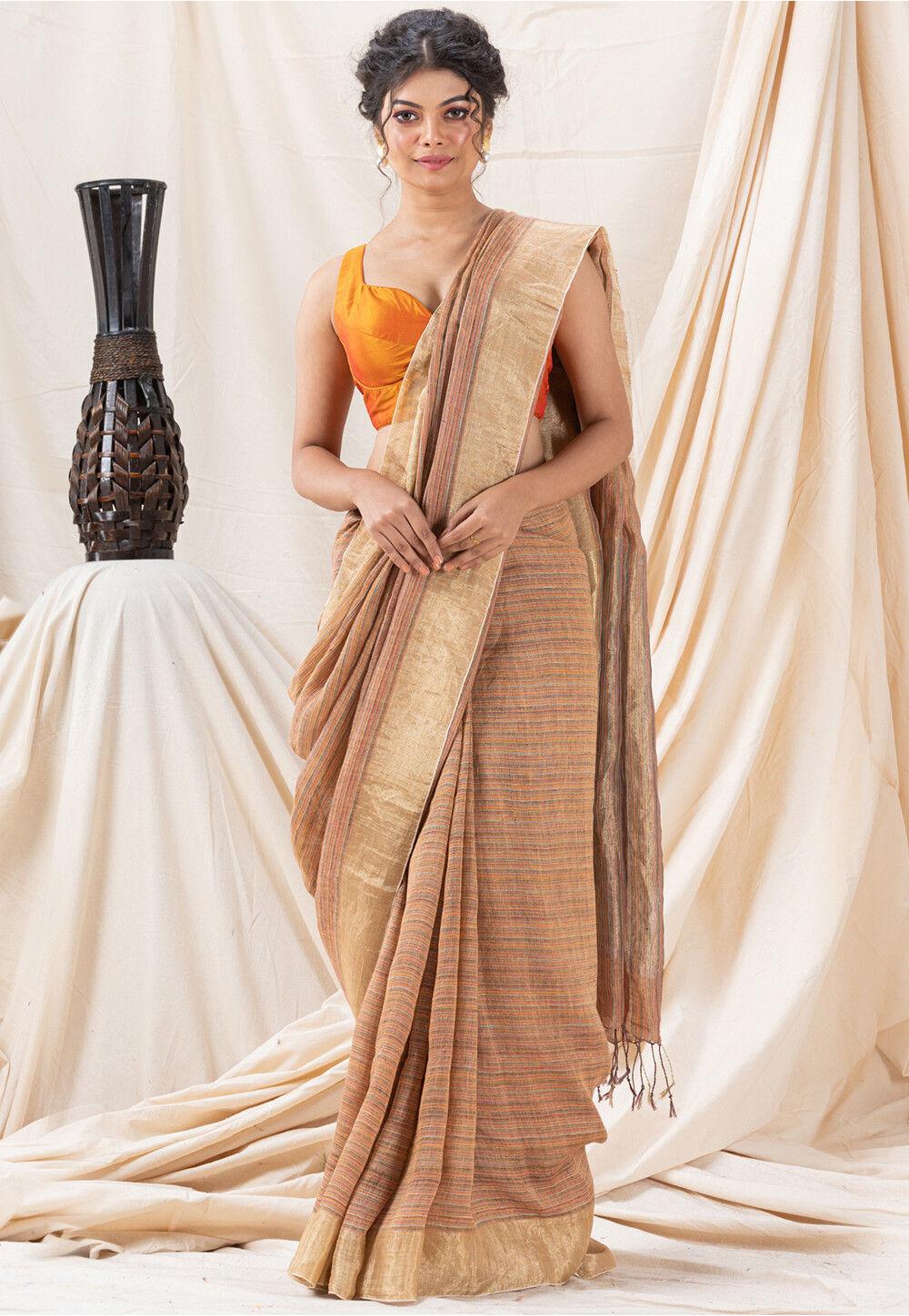 Linen Jamdani Saree